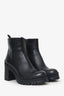 Prada Black Leather Chunky Block Heel Boots Size 36