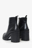 Prada Black Leather Chunky Block Heel Boots Size 36