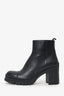 Prada Black Leather Chunky Block Heel Boots Size 36