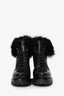 Prada Black Leather/Fur Chunky Heeled Boots Size 38