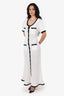 Self-Portrait White/Black Knit Long Dress Size L