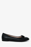 Stuart Weitzman Black Leather Bow Ballet Flats Size 6