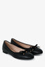 Stuart Weitzman Black Leather Bow Ballet Flats Size 6