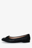 Stuart Weitzman Black Leather Bow Ballet Flats Size 6