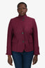 Akris Punto Plum Wool Mock Neck Jacket Size 14