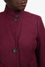 Akris Punto Plum Wool Mock Neck Jacket Size 14