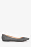 Jimmy Choo Grey Sparkled Pointed Toe Flats Size 38