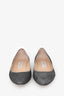 Jimmy Choo Grey Sparkled Pointed Toe Flats Size 38