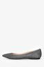 Jimmy Choo Grey Sparkled Pointed Toe Flats Size 38