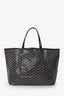 Goyard 2017 Black Goyardine St. Louis GM Tote Bag with Pouch