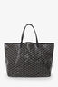 Goyard 2017 Black Goyardine St. Louis GM Tote Bag with Pouch