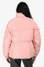 Ganni Pink High Neck Down Puffer Zip-Up Jacket Size 36