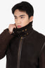 Louis Vuitton Shearling Sheepskin B3 Mouton Jacket Size 54 Mens