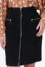 Louis Vuitton Black Wool Zip Detail Pencil Skirt Size 38