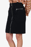 Louis Vuitton Black Wool Zip Detail Pencil Skirt Size 38