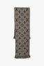Louis Vuitton Beige/Brown Monogram Wool/Silk Fringe Narrow Scarf