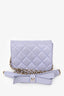 Pre-Loved Chanel™ 2021 Purple Lambskin Leather Mini Flap Crossbody Bag