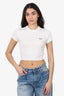 Kith White Ribbed Cropped Logo Tee Size M