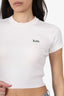 Kith White Ribbed Cropped Logo Tee Size M