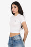 Kith White Ribbed Cropped Logo Tee Size M