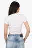 Kith White Ribbed Cropped Logo Tee Size M