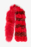 Beymen Pink/Red Fox Fur/Rabbit Scarf