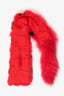 Beymen Pink/Red Fox Fur/Rabbit Scarf