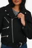 The Kooples Black Wool Biker Jacket Size M