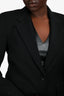 Max Mara Weekend Black Wool Single Breasted Blazer Size 10