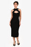 Herve Leger Black Cross Back Bandage Midi Dress Size S
