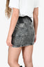 Fendi Grey Distressed Denim Mini Skirt Size 38