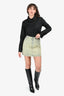 Gucci Light Wash Denim Monogram Mini Skirt Size 36
