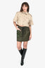 Fendi Green Zucca Cotton Cargo Mini Skirt Size 38