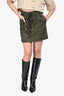 Fendi Green Zucca Cotton Cargo Mini Skirt Size 38