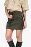 Fendi Green Zucca Cotton Cargo Mini Skirt Size 38