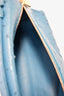 Loro Piana Blue Ostrich Leather L19 Top Handle Bag