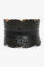 Alaïa Black Leather Wide Waist Buckle Waist Belt Size 75