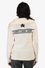 Christian Dior Cream/Navy Blue Cashmere Logo Sweater Size 4 US