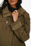 Burberry Brit Army Green Nylon Jacket Size 8