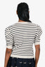 Frame White Navy Stripe Cashmere Short Sleeve Top Size S