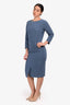 Max Mara Blue 3/4 Sleeve Midi Pencil Dress Size 6