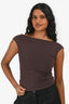Reformation Brown Open Back Boat Neck Top Size XS