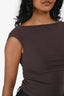 Reformation Brown Open Back Boat Neck Top Size XS