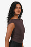Reformation Brown Open Back Boat Neck Top Size XS