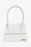Jacquemus White Leather 'Le Grand Chiquito' Shoulder Bag with Strap