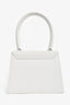 Jacquemus White Leather 'Le Grand Chiquito' Shoulder Bag with Strap