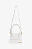 Jacquemus White Leather 'Le Grand Chiquito' Shoulder Bag with Strap