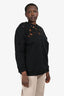 Valentino Black Cotton Floral Cutout Long Sleeve Crewneck Sweater Size M