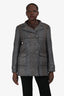 Pre-Loved Chanel™ 2007 Metallic Grey Wool Herringbone Double Breasted Jacket Size 44