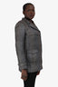 Pre-Loved Chanel™ 2007 Metallic Grey Wool Herringbone Double Breasted Jacket Size 44